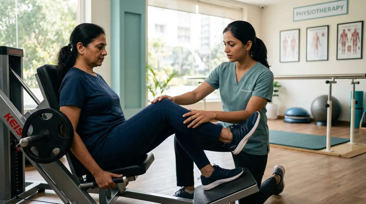 Physical rehabilitation and guided mobility session at Pain Cure clinic